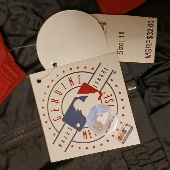 NWT nylon sweatsuit in navy and red, size 18M. Boston Red Sox logo front & back. - Picture 2 of 3